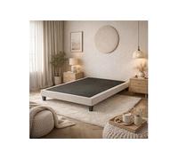 Sommier déco tapissier en tissu bouclette Nuage 100x200 Gris Baltique