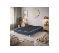 Sommier déco tapissier en tissu bouclette Nuage 90x200 Bleu Egéen