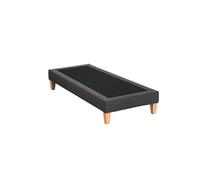 Sommier déco tapissier gris profond - 2x90x190
