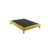 Sommier déco tapissier jaune Aurore - 130x190