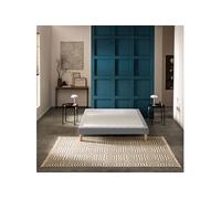 Sommier déco tapissier Mediano gris clair - 130x190