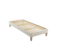 Sommier déco tapissier naturel écru Aube - SOMEO 2x80x200 - Ecru - Garantie 5 ans - Someo