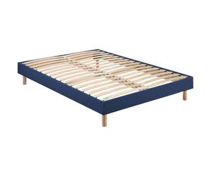 Sommier démontable - MERINOS - 90x200 Bleu - Lattes multiplis - Pieds inclus