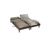 Sommier électrique de relaxation à lattes en bois wengé 2x90x200