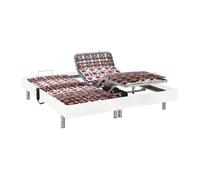 Sommier électrique de relaxation déco 2x48 plots - 2 x 70 x 190 cm - Blanc - NAFURI de YSMÉE