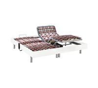 Sommier électrique de relaxation déco 2x48 plots - 2 x 70 x 190 cm - Blanc - NAFURI de YSMÉE