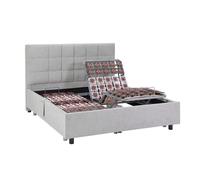 Vente-unique - Sommier électrique de Relaxation déco 2x48 plots - 2 x 70 x 190 cm - Tissu - Gris - PITUS de YSMÉE