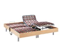 Sommier électrique de relaxation déco 2x78 plots - 2 x 90 x 200 cm - Chêne naturel - NAFURI de YSMÉE