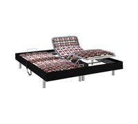 Sommier électrique de relaxation déco 2x78 plots - 2 x 90 x 200 cm - Noir - NAFURI de YSMÉE