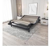 Sommier électrique de relaxation gris extra plat 140x190 - Gris - Garantie 5 ans - Someo