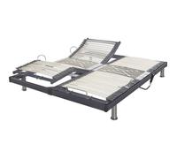 Sommier électrique de relaxation gris extra plat 2x90x200 - Gris - Garantie 5 ans - Someo
