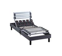 Sommier électrique de relaxation lattes + plots tissu anthracite 70x190 - Anthracite - Garantie 5 ans - Someo