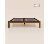 Sommier en bois 140x190 cm Plus - Bois de bouleau massif éco-responsable - Foncé - Haut de gamme - Durable et robuste - Tediber