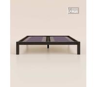 Sommier en bois 140x190 cm Plus - Bois de bouleau massif éco-responsable - Noir - Haut de gamme - Durable et robuste - Tediber