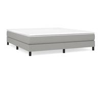 Sommier - GAROSA - 160x200 cm - Tissu gris clair - 2 places - Pieds inclus