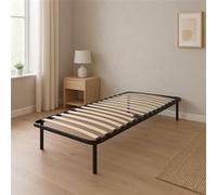 Sommier Jacky 90x200 cm - Solide et Confortable x 29 cm - Cadre à Lattes + 6 Pieds en Métal - Épaisseur Métal 1,2 mm - 14 Lattes en 9 mm Noir G