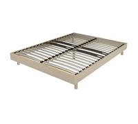 EBAC Literie Sommier déco en Kit + Pieds 160x200 - Decokit 36 Lattes Bois - Chêne Clair - H. 13 cm