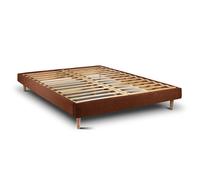 Sommier Kit Bouclette Terracotta 200x200 H29cm Sommeil de plomb - Sommier en bois massif avec Pieds bois cones 15 cm