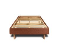 Sommier Kit Bouclette Terracotta 90x200 H29cm Sommeil de plomb - Sommier en bois massif avec Pieds bois cones 15 cm