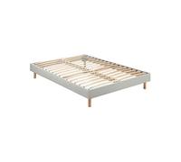 Sommier kit déco à lattes en bois massif gris chiné - 90x200