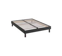 Sommier kit déco gris foncé tapissier pieds inclus 80x200