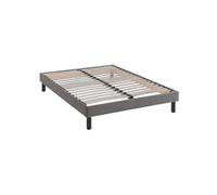 Sommier kit déco gris tapissier pieds inclus - 160x200