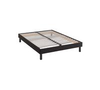 Sommier kit déco noir tapissier pieds inclus - 140x200