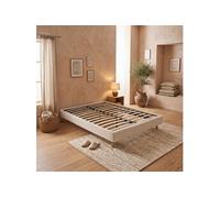 Sommier kit en tissu bouclette 160x200 cm Ivoire