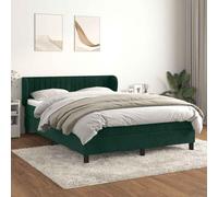 Sommier Lattes Lit Matelas Vert Foncé 140x200cm Velours Luxe Tête de Réglable Matelas Ressorts Ensachés Surmatelas Mousse Confort Fermeté Moyenne Dure Anti-Bruit Complet avec Tête Lit et Surmatelas