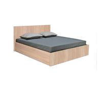 Lit coffre MADRID 140x190 + 1 sommier / Décor Chêne Blanchi