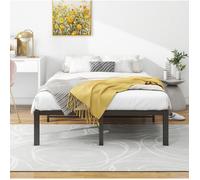 Sommier métal 120 x 200 cm noir, lattes en acier, silencieux, rangement sous lit 31 cm, sans boxspring