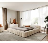 Sommier-rembourré Espazio 180x200 cm Tissu peluche beige