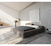 Sommier-rembourré Kalinea 180x200 cm microfibre taupe vintage