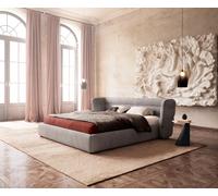 Sommier rembourré Simea 180x200 cm microfibre grise