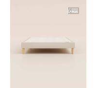 Sommier tapissier 120x190 cm Plus - Beige - Bois responsable - Qualité hôtelière - Fait en France et en Belgique - Tediber