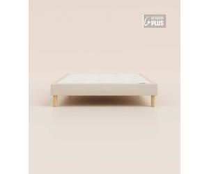 Sommier tapissier 120x190 cm Plus - Beige - Bois responsable - Qualité hôtelière - Fait en France et en Belgique - Tediber