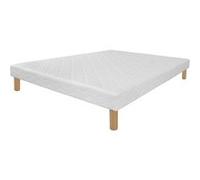 Sommier tapissier 14 lattes recouvertes eco 2x90x200 Blanc G
