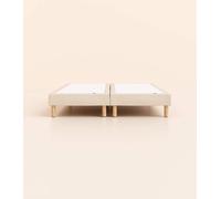 Sommier tapissier 140x190 cm - Bibloc - Beige - Bois responsable - Qualité hôtelière - Fait en France et en Belgique - Tediber