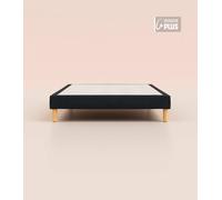 Sommier tapissier 140x190 cm Plus - Monobloc - Noir - Bois responsable - Qualité hôtelière - Fait en France et en Belgique - Tediber