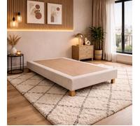 Sommier tapissier 140x200, beige, Gamme Prestige Hôtel, bois massif + pieds offerts