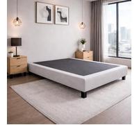 Sommier tapissier 140x200, gris, Gamme Prestige Hôtel, bois massif + pieds offerts