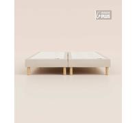 Sommier tapissier 160x190 cm Plus - Bibloc - Beige - Bois responsable - Qualité hôtelière - Fait en France et en Belgique - Tediber