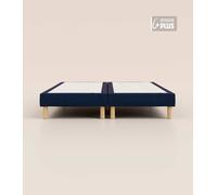 Sommier tapissier 160x190 cm Plus - Bibloc - Bleu - Bois responsable - Qualité hôtelière - Fait en France et en Belgique - Tediber