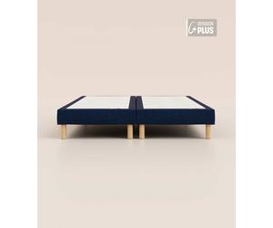 Sommier tapissier 160x190 cm Plus - Bibloc - Bleu - Bois responsable - Qualité hôtelière - Fait en France et en Belgique - Tediber
