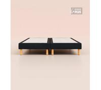 Sommier tapissier 160x190 cm Plus - Bibloc - Noir anthracite - Bois responsable - Qualité hôtelière - Fait en France et en Belgique - Tediber
