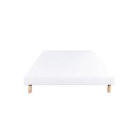 Sommier tapissier 160x200, blanc, Gamme Prestige Hôtel, bois massif + pieds offerts