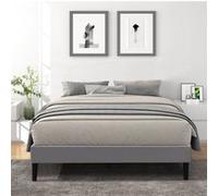 Sommier Tapissier 160x200 cm - 20 cm - 13 Lattes - Montage Rapide - Facile d'entretien - Confort Optimal - Design Moderne - ANNAN GRIS Gris G