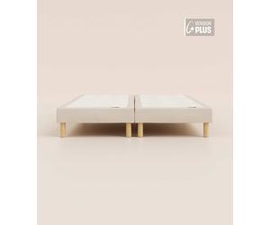 Sommier tapissier 160x200 cm Plus - Bibloc - Beige - Bois responsable - Qualité hôtelière - Fait en France et en Belgique - Tediber