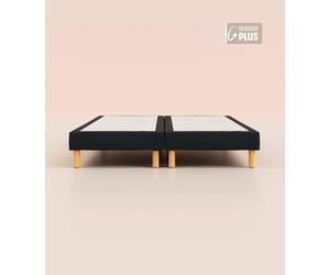Sommier tapissier 160x200 cm Plus - Bibloc - Noir anthracite - Bois responsable - Qualité hôtelière - Fait en France et en Belgique - Tediber