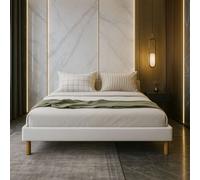 Sommier Tapissier 18 cm 140x190 - Compatible avec Tous Matelas - Confort Optimal - Montage Rapide et Facile - 13 Lattes - SOMMIER ADRIEN BLANC